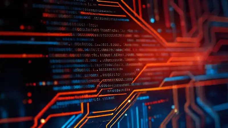 Ilustración minimalista educativa de circuitos brillantes