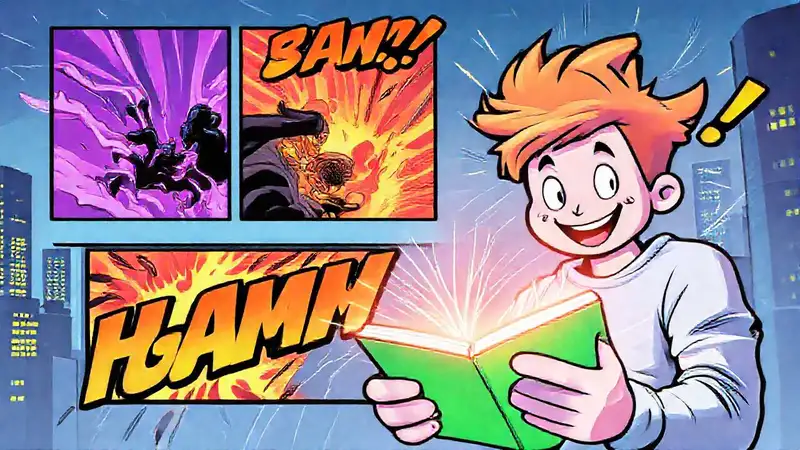 Cómics digitales vibrantes entretienen al lector