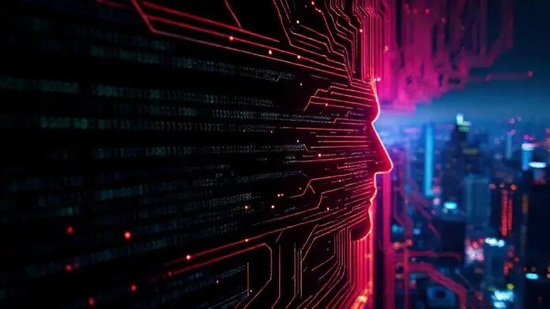 Código digital crea futuro vibrante