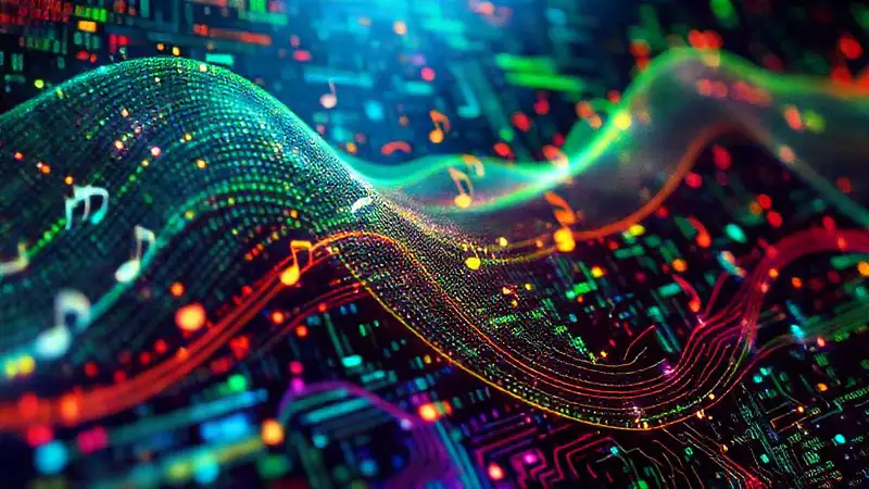 Arte futurista de datos y sonido