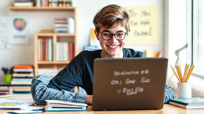 Un joven crea con energía y alegría