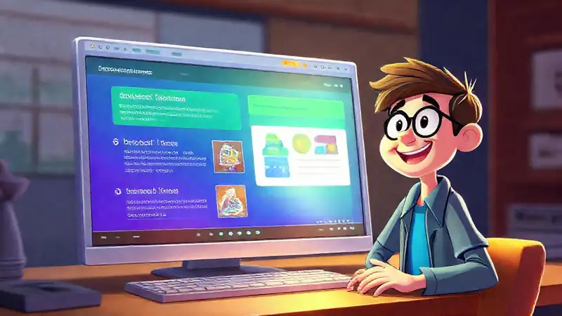 Software educativo anima al estudiante feliz